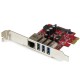 StarTech.com Tarjeta Adaptador de Red Ethernet Gigabit Combo con Hub Concentrador USB 3.0 de 3 Puertos PEXUSB3S3GE